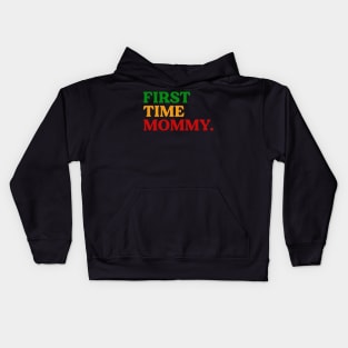 First Time Mommy, Rasta Colors, African Kids Hoodie